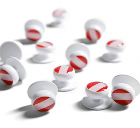 Kugelknöpfe "Flaggen" 12er Pack