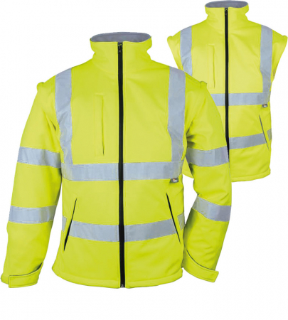 VW176 Softshell Jacke Warnschutz 2in1 gelb